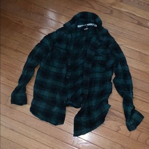 Green and black flannel